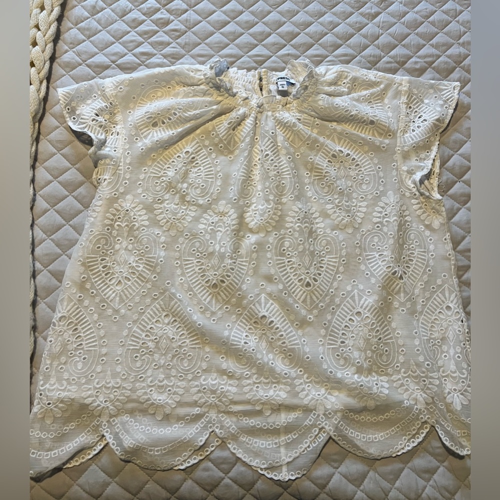 White eyelet top